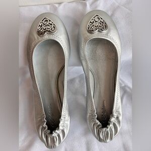 Brighton Heart Silver Lambskin Ballet Flats